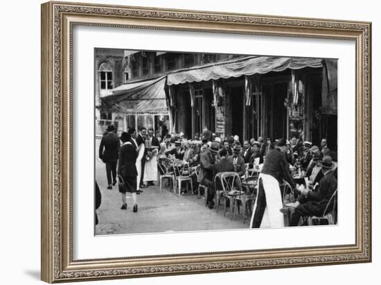 People at a Well-Known Parisian Pavement Cafe, 1931-Ernest Flammarion-Framed Giclee Print