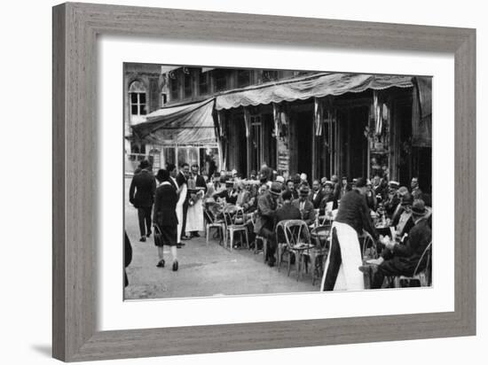 People at a Well-Known Parisian Pavement Cafe, 1931-Ernest Flammarion-Framed Giclee Print