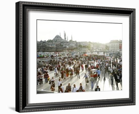 People at Eminonu Square in the Old Town, Istanbul, Turkey, Europe-Levy Yadid-Framed Photographic Print