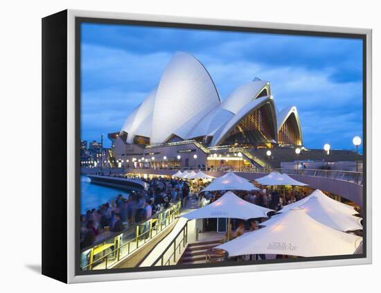 People at Opera Bar in Front of Sydney Opera House, UNESCO World Heritage Site, Sydney, Australia-Matthew Williams-Ellis-Framed Premier Image Canvas