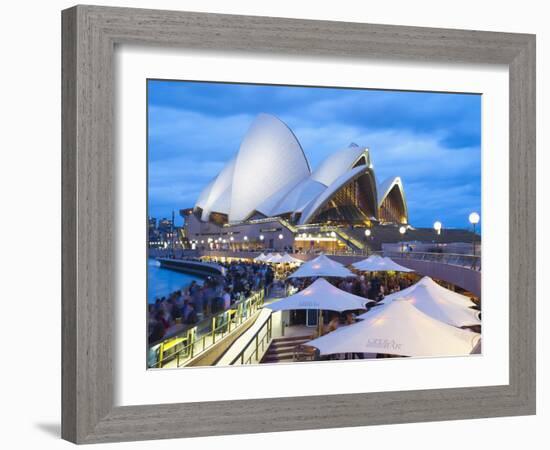 People at Opera Bar in Front of Sydney Opera House, UNESCO World Heritage Site, Sydney, Australia-Matthew Williams-Ellis-Framed Photographic Print