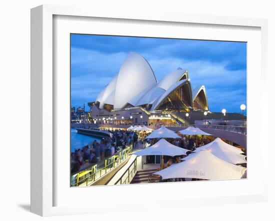 People at Opera Bar in Front of Sydney Opera House, UNESCO World Heritage Site, Sydney, Australia-Matthew Williams-Ellis-Framed Photographic Print