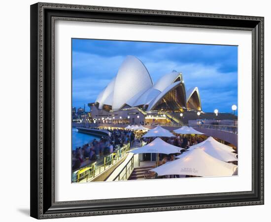 People at Opera Bar in Front of Sydney Opera House, UNESCO World Heritage Site, Sydney, Australia-Matthew Williams-Ellis-Framed Photographic Print