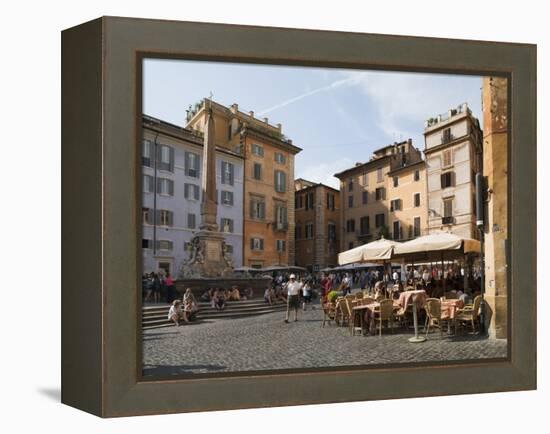 People at Outside Restaurant in Pantheon Square, Rome, Lazio, Italy, Europe-Angelo Cavalli-Framed Premier Image Canvas