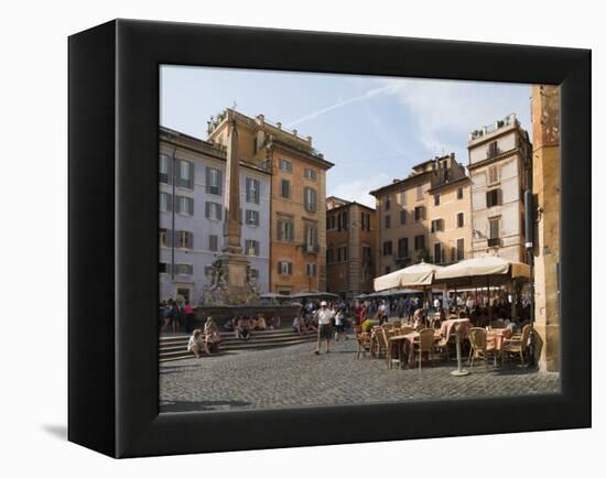 People at Outside Restaurant in Pantheon Square, Rome, Lazio, Italy, Europe-Angelo Cavalli-Framed Premier Image Canvas