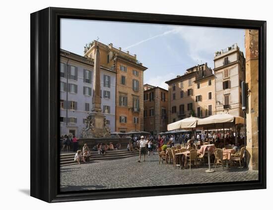 People at Outside Restaurant in Pantheon Square, Rome, Lazio, Italy, Europe-Angelo Cavalli-Framed Premier Image Canvas
