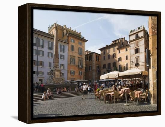 People at Outside Restaurant in Pantheon Square, Rome, Lazio, Italy, Europe-Angelo Cavalli-Framed Premier Image Canvas