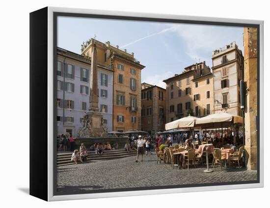 People at Outside Restaurant in Pantheon Square, Rome, Lazio, Italy, Europe-Angelo Cavalli-Framed Premier Image Canvas