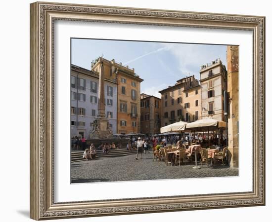 People at Outside Restaurant in Pantheon Square, Rome, Lazio, Italy, Europe-Angelo Cavalli-Framed Photographic Print