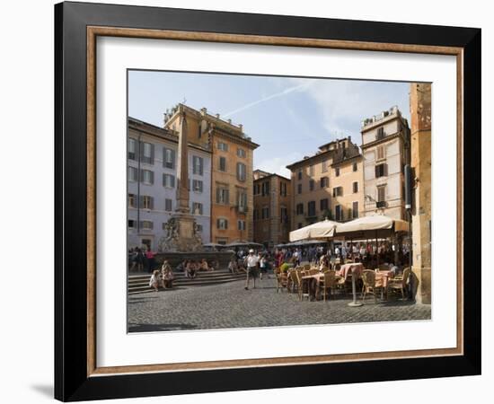 People at Outside Restaurant in Pantheon Square, Rome, Lazio, Italy, Europe-Angelo Cavalli-Framed Photographic Print