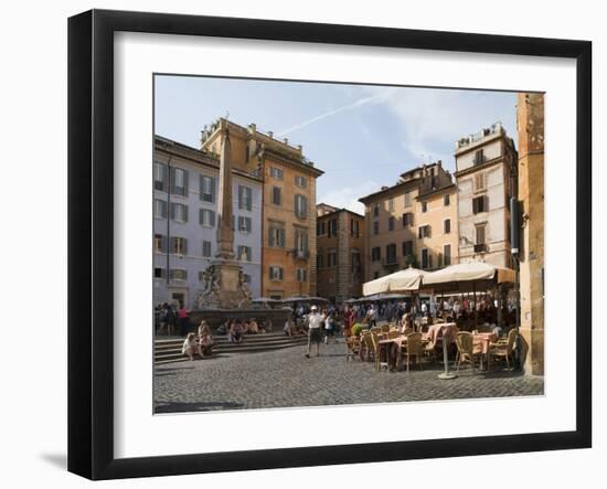 People at Outside Restaurant in Pantheon Square, Rome, Lazio, Italy, Europe-Angelo Cavalli-Framed Photographic Print