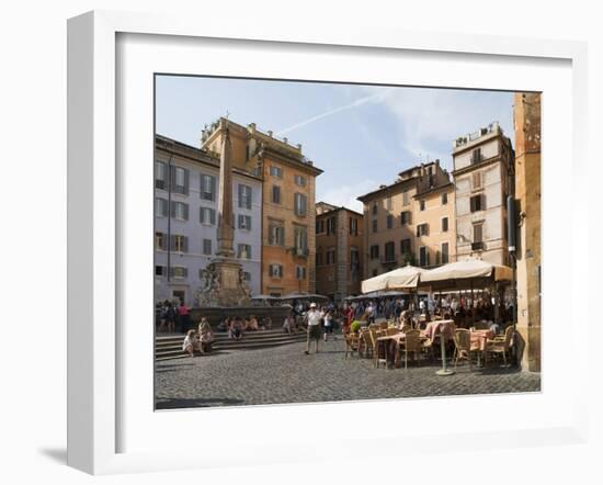 People at Outside Restaurant in Pantheon Square, Rome, Lazio, Italy, Europe-Angelo Cavalli-Framed Photographic Print