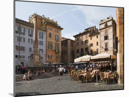 People at Outside Restaurant in Pantheon Square, Rome, Lazio, Italy, Europe-Angelo Cavalli-Mounted Photographic Print