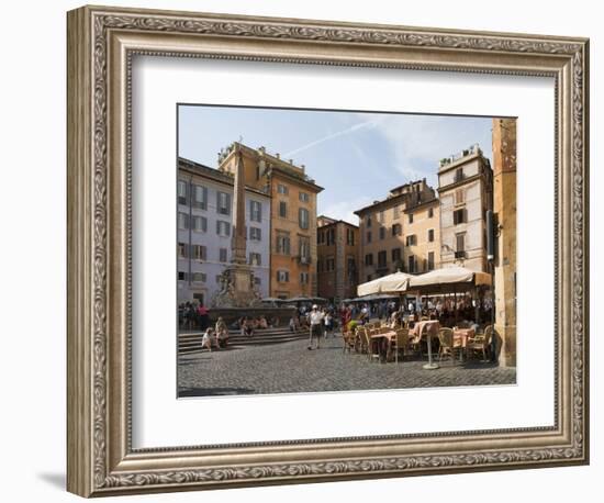 People at Outside Restaurant in Pantheon Square, Rome, Lazio, Italy, Europe-Angelo Cavalli-Framed Photographic Print