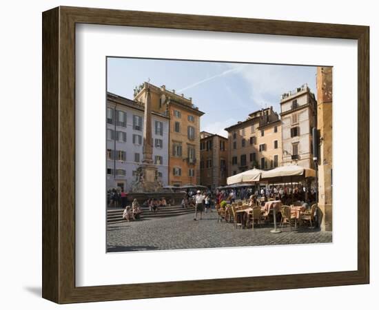 People at Outside Restaurant in Pantheon Square, Rome, Lazio, Italy, Europe-Angelo Cavalli-Framed Photographic Print