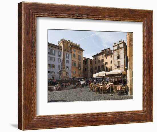 People at Outside Restaurant in Pantheon Square, Rome, Lazio, Italy, Europe-Angelo Cavalli-Framed Photographic Print