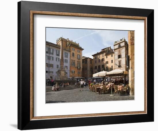 People at Outside Restaurant in Pantheon Square, Rome, Lazio, Italy, Europe-Angelo Cavalli-Framed Photographic Print