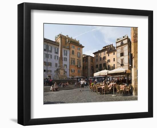 People at Outside Restaurant in Pantheon Square, Rome, Lazio, Italy, Europe-Angelo Cavalli-Framed Photographic Print