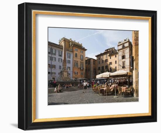 People at Outside Restaurant in Pantheon Square, Rome, Lazio, Italy, Europe-Angelo Cavalli-Framed Photographic Print