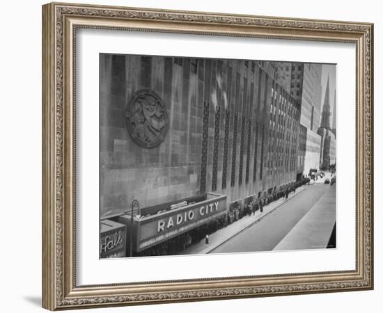 People at Radio City Music Hall Waiting to See Greer Garson and Clark Gable in "Adventure"-Cornell Capa-Framed Photographic Print