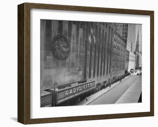 People at Radio City Music Hall Waiting to See Greer Garson and Clark Gable in "Adventure"-Cornell Capa-Framed Photographic Print