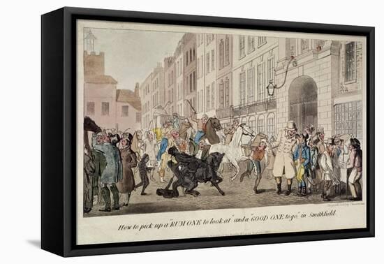 People Bargaining for Mounts at West Smithfield, London, 1825-Theodore Lane-Framed Premier Image Canvas