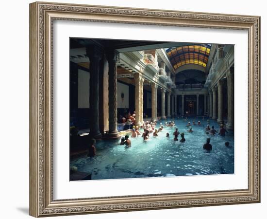 People Bathing in the Hotel Gellert Baths, Budapest, Hungary, Europe-Woolfitt Adam-Framed Photographic Print