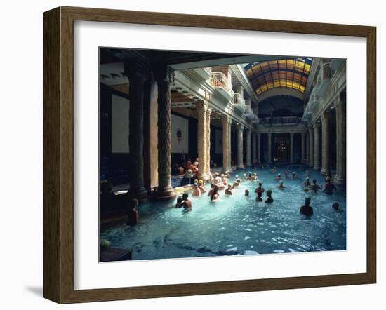 People Bathing in the Hotel Gellert Baths, Budapest, Hungary, Europe-Woolfitt Adam-Framed Photographic Print