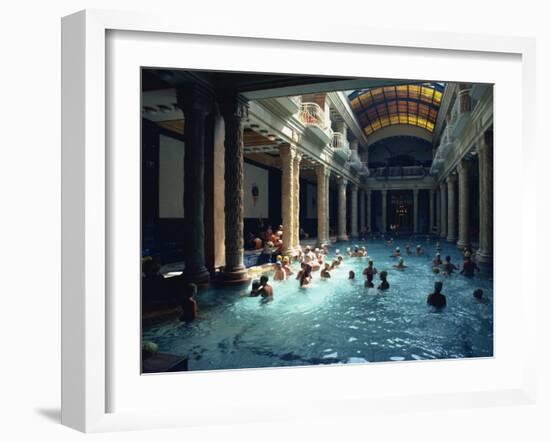 People Bathing in the Hotel Gellert Baths, Budapest, Hungary, Europe-Woolfitt Adam-Framed Photographic Print