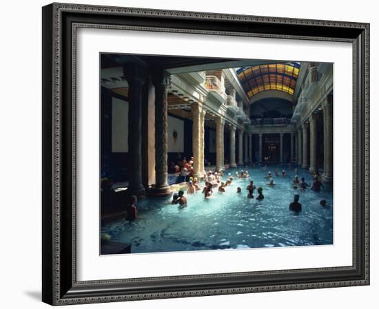 People Bathing in the Hotel Gellert Baths, Budapest, Hungary, Europe-Woolfitt Adam-Framed Photographic Print