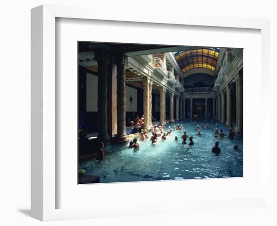 People Bathing in the Hotel Gellert Baths, Budapest, Hungary, Europe-Woolfitt Adam-Framed Photographic Print