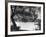 People Boat Riding in Prospect Park-Ed Clark-Framed Photographic Print