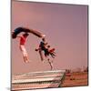 People Bouncing on Trampolines at Trampoline Center-J^ R^ Eyerman-Mounted Photographic Print