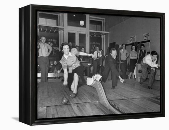 People Bowling at New Duckpin Alleys-Bernard Hoffman-Framed Premier Image Canvas