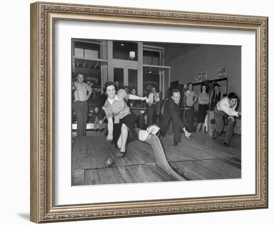 People Bowling at New Duckpin Alleys-Bernard Hoffman-Framed Photographic Print