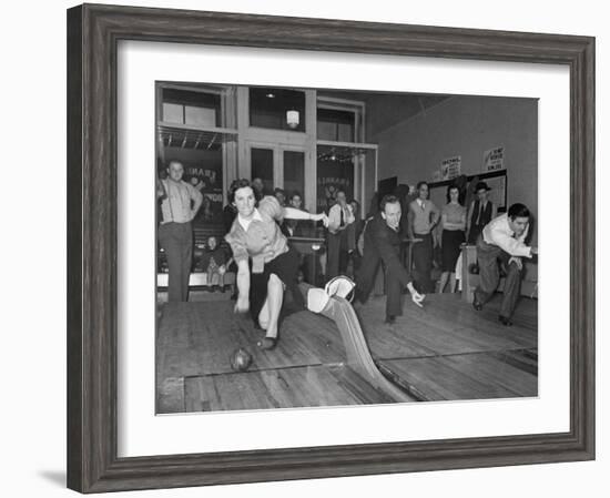 People Bowling at New Duckpin Alleys-Bernard Hoffman-Framed Photographic Print