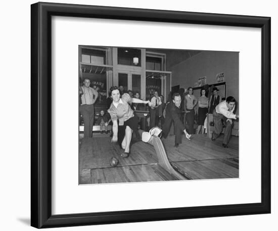 People Bowling at New Duckpin Alleys-Bernard Hoffman-Framed Photographic Print