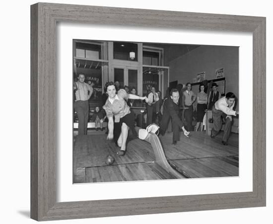 People Bowling at New Duckpin Alleys-Bernard Hoffman-Framed Photographic Print