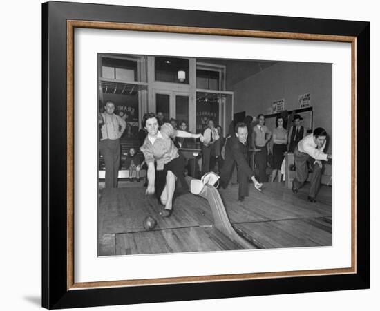 People Bowling at New Duckpin Alleys-Bernard Hoffman-Framed Photographic Print