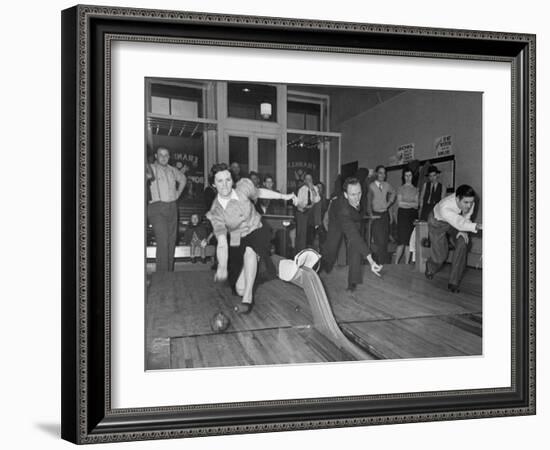 People Bowling at New Duckpin Alleys-Bernard Hoffman-Framed Photographic Print