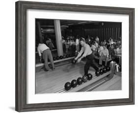 People Bowling at the Mcculloch Motors Recreation Building-J. R. Eyerman-Framed Photographic Print