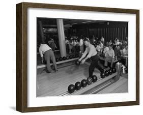 People Bowling at the Mcculloch Motors Recreation Building-J. R. Eyerman-Framed Photographic Print