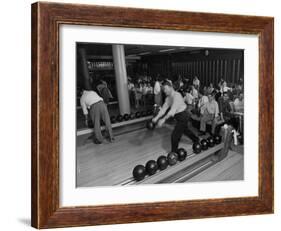 People Bowling at the Mcculloch Motors Recreation Building-J. R. Eyerman-Framed Photographic Print