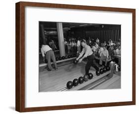 People Bowling at the Mcculloch Motors Recreation Building-J. R. Eyerman-Framed Photographic Print