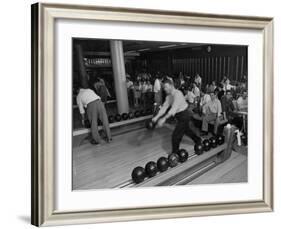 People Bowling at the Mcculloch Motors Recreation Building-J. R. Eyerman-Framed Photographic Print