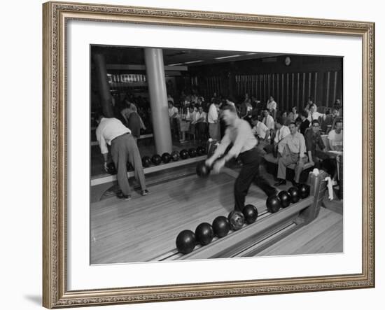 People Bowling at the Mcculloch Motors Recreation Building-J^ R^ Eyerman-Framed Photographic Print