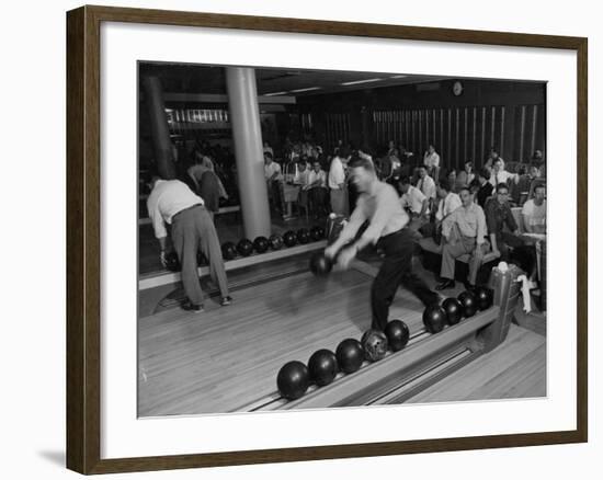 People Bowling at the Mcculloch Motors Recreation Building-J^ R^ Eyerman-Framed Photographic Print