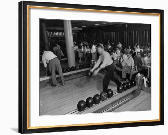 People Bowling at the Mcculloch Motors Recreation Building-J^ R^ Eyerman-Framed Photographic Print