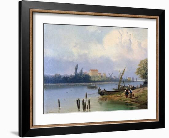 People by the Boats in Holland, C1835-1882-Hermanus Koekkoek-Framed Giclee Print