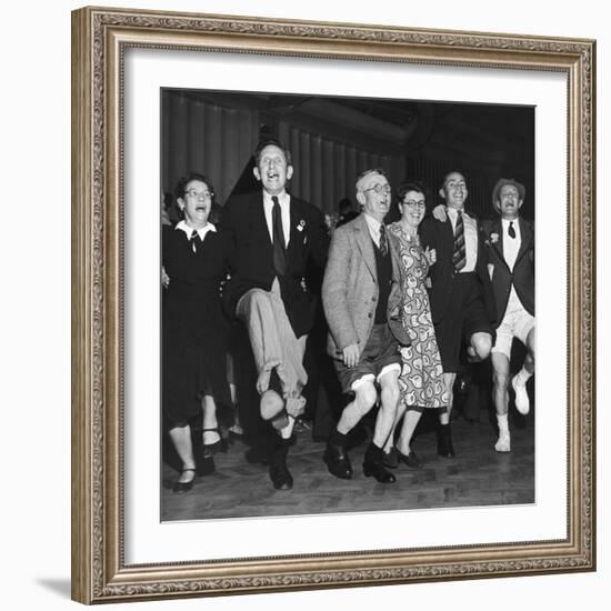 People Celebrating Devaluation of the Pound During a Labor Party Rally-Mark Kauffman-Framed Photographic Print